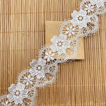 14 Yards x 5cm Width Retro Floral Water Soluble Chemical Lace Ribbon