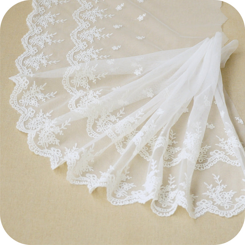 30cm With Delicate Floral Embroidery Lace Fabric Trim by the Yard ...
