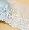 3 Yards of 6 inches Width Branch Floral Embroidery Tulle Lace Trim