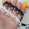 5 Yards of 1.7cm Width Exquisite Flower and Beads Embroidery Lace Trim