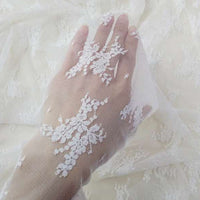 51” Width Creamy white Vintage Three Dimensional Jacquard Nesh Yarn Lace Fabric by the Yard