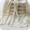 51” Width Beige Cotton Vintage Embroidery Lace Fabric by the Yard