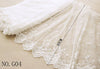 45cm Width Ivory White Retro Floral Embroidered Tulle Lace Trim by the Yard