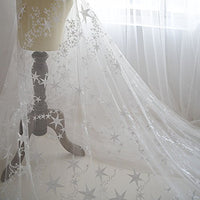 55" Width Stars Embroidery Fashion Lace Fabric Wedding Dress Lace Fabric by the yard