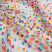 160cm Width Length Colorful Polka Dot Tulle Lace Fabric by the Yard