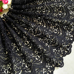 180cmの幅の黒くくり抜かれた水溶性の刺繍のレースの生地