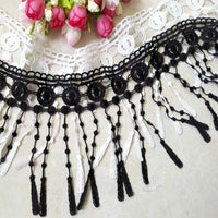 5 Yards of 12cm Width Embroidery Lace Embellishment Ribbon Tassel Fringe