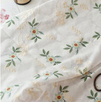 145cm Width x 95cm Length Leaf Flower Jacquard and Embroidery Fabric