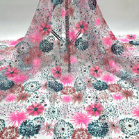 125cm Width x 90cm Length Premium Sequins Embroidery Abstract Floral Lace Fabric