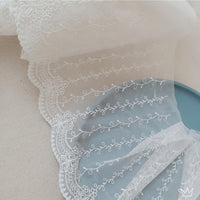 20cm Width x 290cm Length Premium Vine Floral Embroidery Lolita Lace Fabric Trim