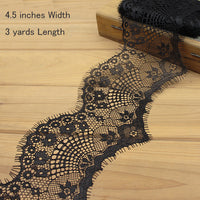 11.5cm Width x 270 cm Length Classical eyelash Floral Embroidery Lace Embellishment Trim