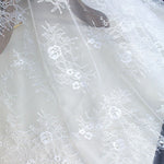 62" Width Embroidered Hollow out Knitted Floral Lace Fabric by the Yard