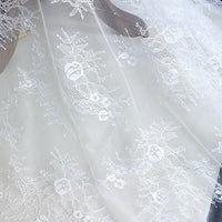 62" Width Embroidered Hollow out Knitted Floral Lace Fabric by the Yard