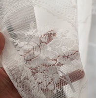 106 inches Width Vintage Floral Embroidery Lace Curtain Veil Panel by The Yard