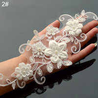 1 Piece of Multi-purpose Lace Floral Motif applique with Beads or Sequins