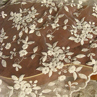 Ivory/White Lace FabricOrganza Wedding Fabric French Embroidered Lace Bridal Lace Fabric Wedding Dress Lace Apparel Curtain Fabric Veil Lace