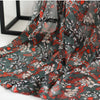 57” Width Hit Color Bontanical Red Floral Print Chiffon Fabric by the Yard