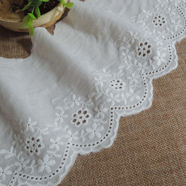 5 Yards of 13.2cm Width Retro Embroidery Floral Lace Eyelet Trim