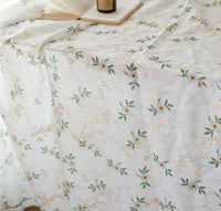 145cm Width x 95cm Length Leaf Flower Jacquard and Embroidery Fabric