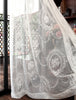106 inches Width Vintage Floral Embroidery Lace Curtain Veil Panel by The Yard