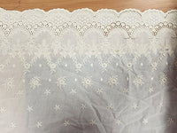 2 Yards of 16.9" Width Vintage Hollow Cut Embroidery Cotton Floral Lace Fabric