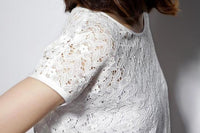 145cm Width x 95cm Length Hollow-out Leaf Floral Lace Fabric
