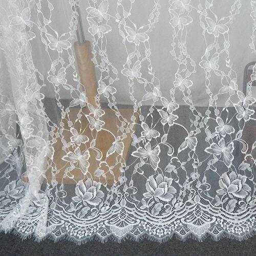 1.5m x 3m Butterfly Floral Embroidery Lace Fabric Panel