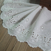 3 Yards of 18.5cm Width Vintage Cotton Lace Embroidery Butterfly Eyelet Trim Fabric