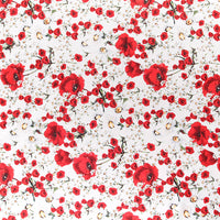 55” Width Daisy and Rose Flower Print Fabric by The Yard