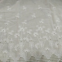 55” Width Contton Floral Embroidery Eyelet Lace Fabric by the Yard