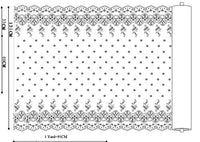 53 インチ幅のレトロなコットン刺繍の花柄生地、ヤード単位