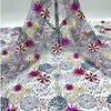 125cm Width x 90cm Length Premium Sequins Embroidery Abstract Floral Lace Fabric