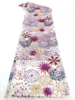 125cm Width x 90cm Length Premium Sequins Embroidery Abstract Floral Lace Fabric