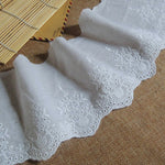 4 Yards of 11.5cm Width Vintage Embroidery Cotton Fabric Lace Eyelet Trim