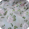 49” Width 3D Organza Pink Flowers and Leaf Embroidered Lace Fabric by The Yard