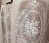 106 inches Width Vintage Floral Embroidery Lace Curtain Veil Panel by The Yard