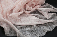 130cm Width x 95cm Length Premium Peacock Feather Chiffon Lace Fabric