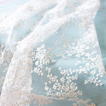 51" Wide Floral Embroidered Mesh Lace Fabric by the Yard