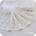 3 Yards of 7" Width Botanical Leaf Embroidery Lace Fabric Trim by the Yard