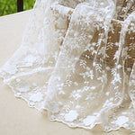 51" Wide Floral Embroidered Mesh Lace Veil Fabric by the Yard