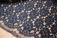 59” x 59” Meter Hollow-Out Poppy Floral Lace Fabric