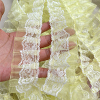 8 Yards x 4cm Width Premium  Lolita Ruffled Chiffon Lace Trim