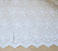 51 インチ幅アイボリー ホワイト 3D 花柄刺繍コットン レース生地ヤード