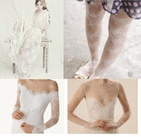 51” Width Creamy white Vintage Three Dimensional Jacquard Nesh Yarn Lace Fabric by the Yard