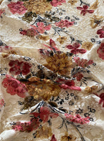 150cm Width x 95cm Length Premium Colorful Print plus Floral Embroidery Lace Fabric
