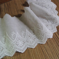 4 Yards of 10cm Width Retro Embroidery Cotton Fabric Lace Eyelet Trim