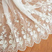 51 Width White Organza Pink Floral Embroidery Lace Fabric by the Yard –  iriz Lace