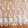 花嫁衣装のウェディング ドレスのレースのトリムのための白いオーガンザのレースの生地をヤードで51インチの幅