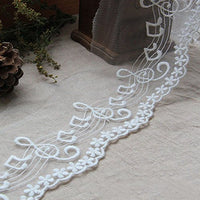 3 Yards of 4” Width Musical Notes Embroidery lace Fabric Trim