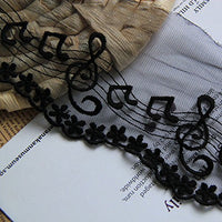 3 Yards of 4” Width Musical Notes Embroidery lace Fabric Trim